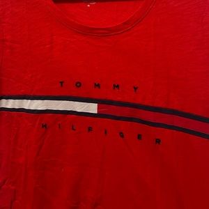 Red Tommy Hilfiger t shirt